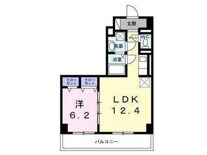 サンライズ 江平中町(1LDK/7階)の間取り写真