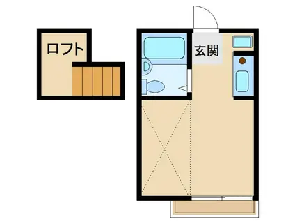 ホワイトウイング(ワンルーム/1階)の間取り写真