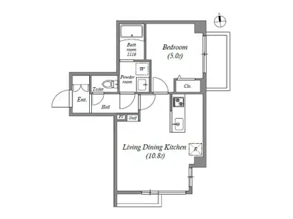 GMTENJIMBASHI(1LDK/4階)の間取り写真