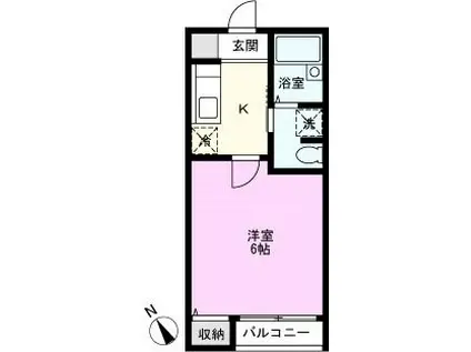 ミルミライエ(1K/1階)の間取り写真