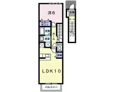 メゾングレイス(1LDK/2階)の間取り写真