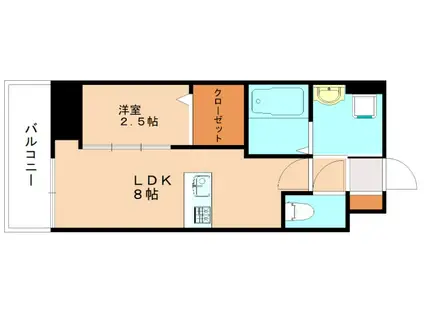 DAISY・CALDO(1LDK/9階)の間取り写真
