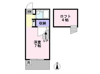 アプロアメニティハイツ(ワンルーム/2階)の間取り写真