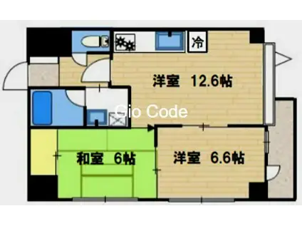 ピュアパレスTM(2LDK/2階)の間取り写真
