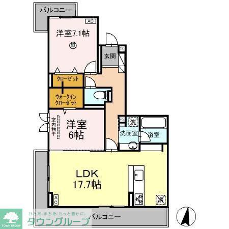 SINFARIA六本松(2LDK/3階)の間取り写真