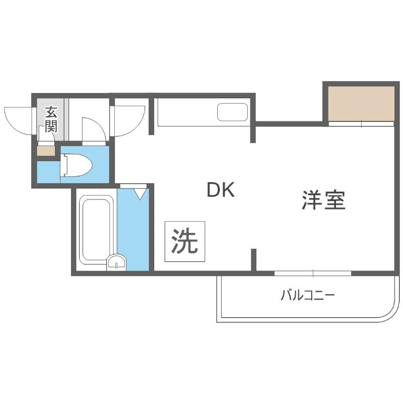 オルセー栄通(1DK/4階)の間取り写真