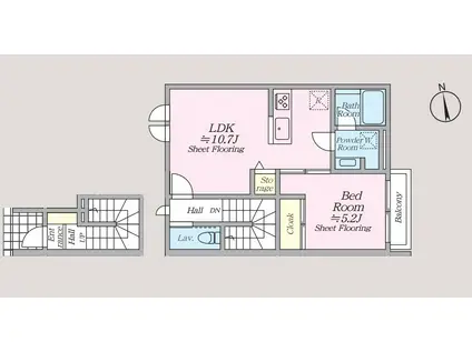 オルキデ蘆花公園(1LDK/2階)の間取り写真