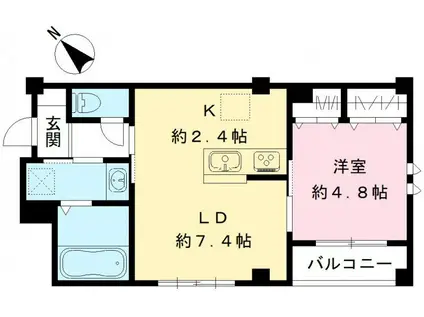 SOLANA DEUX(1LDK/2階)の間取り写真