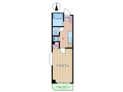 シャンブル谷中(1K/3階)の間取り写真