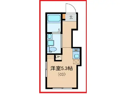 プラムアイランド(ワンルーム/5階)の間取り写真