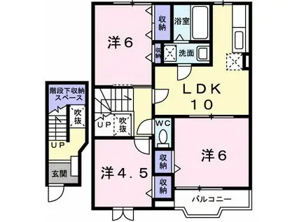 クレストール真美(3LDK/2階)の間取り写真