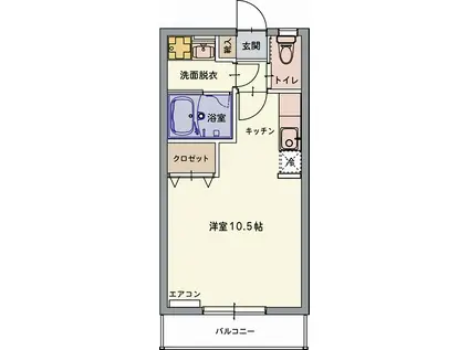アミティエIII(ワンルーム/2階)の間取り写真
