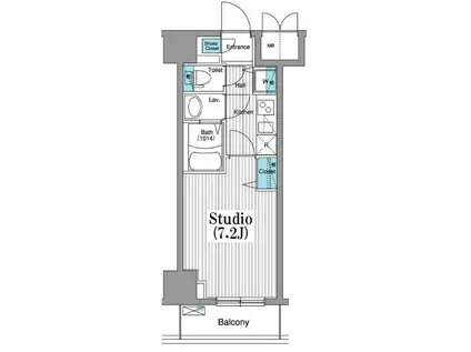 グランド・ガーラ銀座(1K/2階)の間取り写真