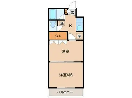 イーグルハイツ宮町(2K/1階)の間取り写真