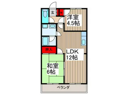 ビューパレークノリ(2LDK/3階)の間取り写真