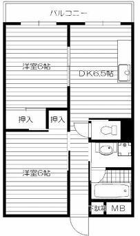 サンクス関目(2DK/5階)の間取り写真