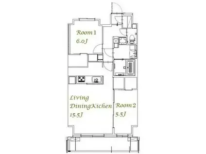 スプランディッド西日暮里(2LDK/8階)の間取り写真