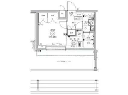 セジョリ鵜の木(ワンルーム/4階)の間取り写真