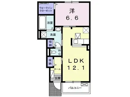 メゾン アルモニー(1LDK/1階)の間取り写真