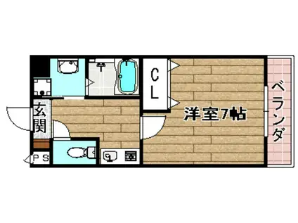 アルハステージ城北(1K/4階)の間取り写真