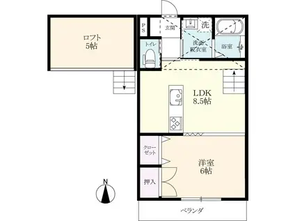 ANGETOWN(1LDK/2階)の間取り写真
