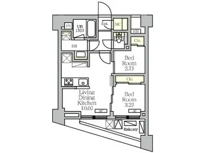 NOGATA RESIDENCE(2LDK/5階)の間取り写真