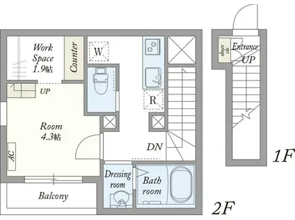 MYSTYLE川崎幸町(1SK/2階)の間取り写真