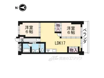 今井マンション(2LDK/3階)の間取り写真