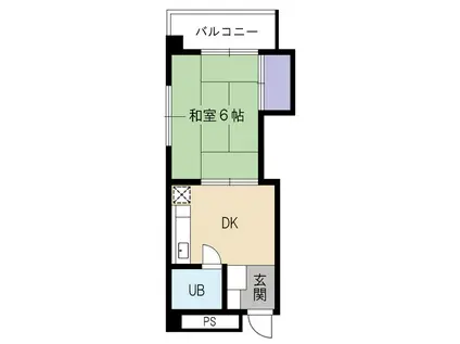 メゾンド京町堀(1DK/3階)の間取り写真