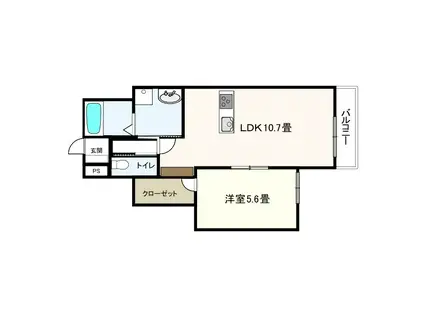 B-TRUNK(1LDK/3階)の間取り写真