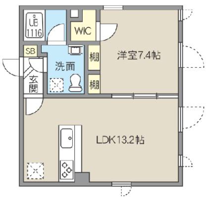 レピュア池袋本町レジデンス(1LDK/5階)の間取り写真