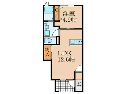 COZY CASA(1LDK/1階)の間取り写真