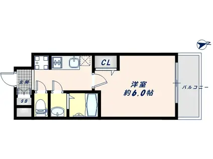 プレデコート天王寺イースト(1K/7階)の間取り写真