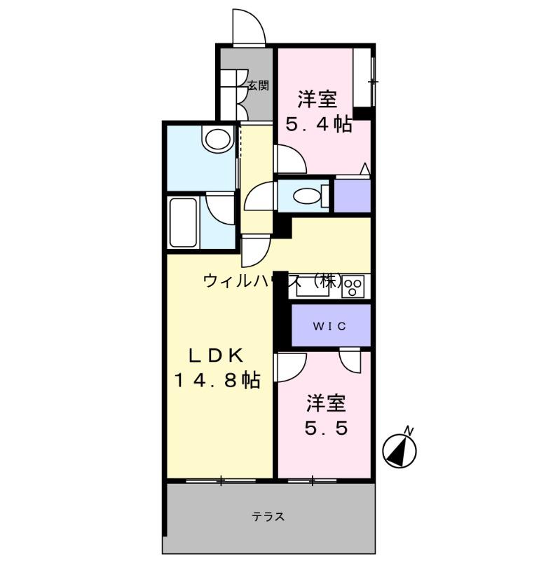 シャーメゾン ルミエール(2LDK/1階)の間取り写真