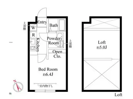吉祥寺ヴィレッジ(1K/2階)の間取り写真