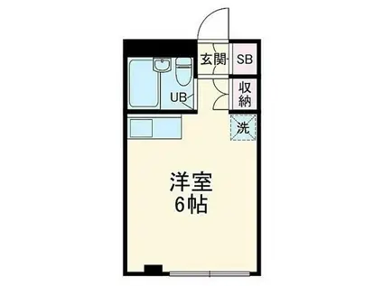 ポルトゥアーレ(ワンルーム/3階)の間取り写真