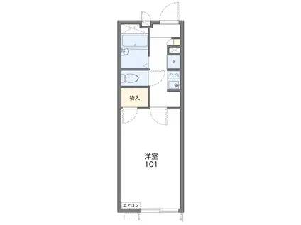 レオパレス友沢(1K/2階)の間取り写真