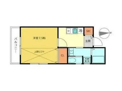 2ND PLUS(1K/2階)の間取り写真