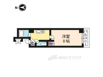 ロイヤルシティ丹波橋(1K/3階)の間取り写真