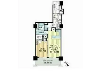 ライオンズタワー仙台大手町(1LDK/12階)の間取り写真