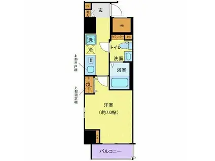 クレヴィスタ蒲田(1K/10階)の間取り写真