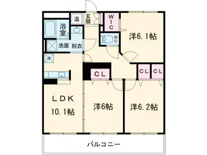 PARK VILLAGE松代(3LDK/2階)の間取り写真