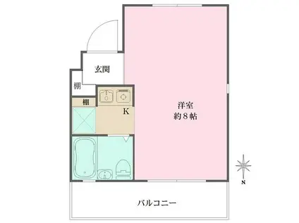 パレ・ラフィネ甲子園口(ワンルーム/5階)の間取り写真