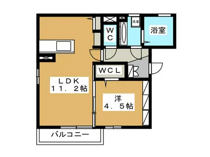 セジュール中越(1LDK/3階)の間取り写真