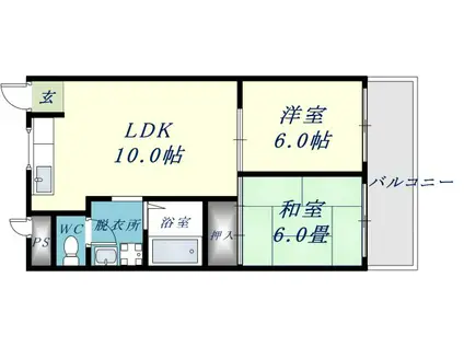 Mプラザ菱江(2LDK/1階)の間取り写真