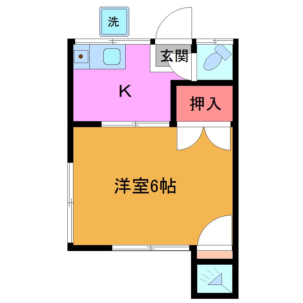 三美荘(1K/1階)の間取り写真