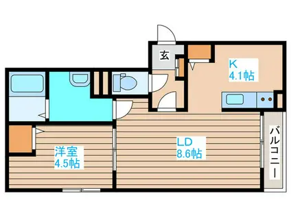 LA VITA COMODO SAPPORO(1LDK/1階)の間取り写真