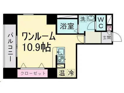 グラン・ドミール仙台駅東(ワンルーム/9階)の間取り写真