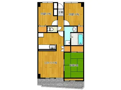 アルデ―ル(3LDK/4階)の間取り写真