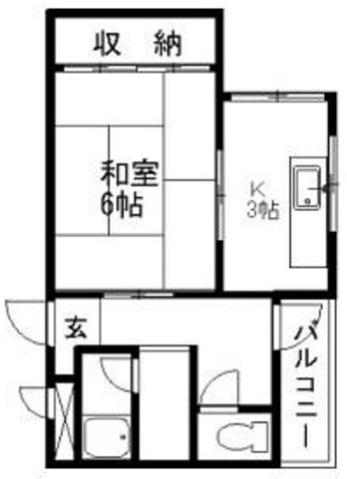 中央ハイツナカハラ(1DK/4階)の間取り写真